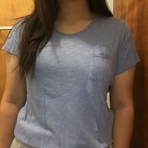 Old Navy Periwinkle Heather Blue Pocket Tee